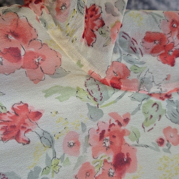 Laura Ashley 100% Silk Floral Maxi Dress * FLAWS* - Size 14 - Picture 16 of 16